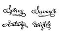 Beautiful handwriting calligraphic title seasons Royalty Free Stock Photo