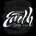 Beautiful handwritten text, calligraphy, lettering Happy Earth D