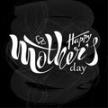 Beautiful handwritten text Happy mother`s day with heart, patter