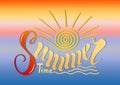 Beautiful handwritten text summer time. Vector illustration on a Royalty Free Stock Photo