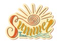 Beautiful handwritten text summer time. Vector illustration on a Royalty Free Stock Photo