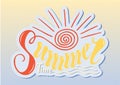 Beautiful handwritten text summer time. Vector illustration on a Royalty Free Stock Photo