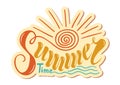 Beautiful handwritten text summer time. Vector illustration on a Royalty Free Stock Photo