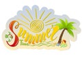 Beautiful handwritten text of summer time. Vector illustration o Royalty Free Stock Photo