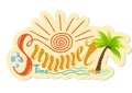 Beautiful handwritten text of summer time. Vector illustration o Royalty Free Stock Photo