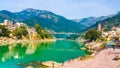 Beautiful hanging bridge across the Ganga River in Rishikesh, Uttarakhand, India Royalty Free Stock Photo