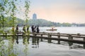 Beautiful hangzhou west lake scenery in spring