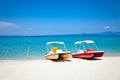 Beautiful Hanioti beach on Kasandra, Greece. Royalty Free Stock Photo
