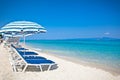 Beautiful Hanioti beach on Kasandra, Greece. Royalty Free Stock Photo