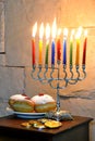 Beautiful hanukkah candles Royalty Free Stock Photo