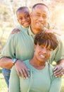 Beautiful Happy African American Family Portrait Outdoors Royalty Free Stock Photo