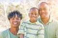 Beautiful Happy African American Family Portrait Outdoors Royalty Free Stock Photo