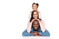 beautiful happy african american family smiling at camera Royalty Free Stock Photo
