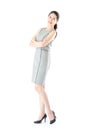 Beautiful happy asian business woman cross arm standing Royalty Free Stock Photo