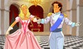 Beautiful happy couple is dancing in the hall Royalty Free Stock Photo