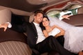 Beautiful happy couple on wedding-day Royalty Free Stock Photo