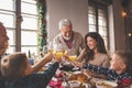 Family making a toast for Christmas Royalty Free Stock Photo