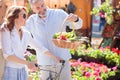 Beautiful happy mid adult couple returning from grocery shopping Royalty Free Stock Photo