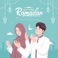 Beautiful happy ramadan mubarak vector illustration Royalty Free Stock Photo