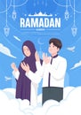 Beautiful happy ramadan mubarak vector illustration