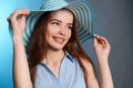 Beautiful happy teenager girl in hat Royalty Free Stock Photo