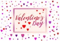 Beautiful Happy Valentines day lettering design with hearts