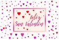 Beautiful Happy Valentines day lettering design with hearts