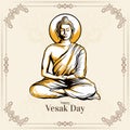 Beautiful Happy Vesak day or buddha purnima festival card design