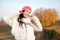 Beautiful happy woman listening to music Royalty Free Stock Photo