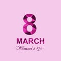 Beautiful happy women's day for 8 march text holiday