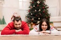 Happy couple at christmastime Royalty Free Stock Photo