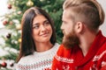 Happy couple at christmastime Royalty Free Stock Photo