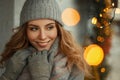 Beautiful happy young woman with an amazing smile in fashionable Royalty Free Stock Photo