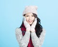 happy young woman winter portrait Royalty Free Stock Photo