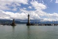 Beautiful Harbor of Island Lindau, Lake Constance, Bavaria, Germany Royalty Free Stock Photo