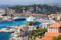 France Nice harbour harbor port view french riviera cote dazur cruise ships ferry Mediterranean sea cruiser ocean liner vacation Royalty Free Stock Photo