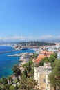 Nice France french riviera view Mediterranean Cote sea Europe travel water summer blue coast panoramic landscape vacation bay azur Royalty Free Stock Photo