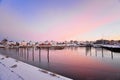 Beautiful harbor at winter