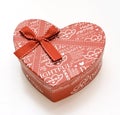 Beautiful hared heart gift box in white background