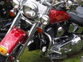 Beautiful Harley Davidson motorcycles at the exhibition of old cars and motorcycles