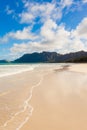 Beautiful Hawaii beach and mountains