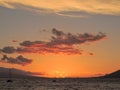 Beautiful Hawaiian Sunset at Kihei Beach on Maui Royalty Free Stock Photo