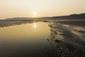 Beautiful hazy sunrise from Red Wharf Bay, Area of Outstanding Natural Beauty, Anglesey, North Wales