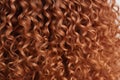 Beautiful healthy curly red hair. Professional hair care. Generative AI