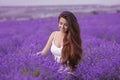 Beautiful healthy hair. Young teen girl brunette with long shiny Royalty Free Stock Photo