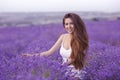 Beautiful healthy hair. Young teen girl brunette with long shiny Royalty Free Stock Photo