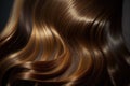 Beautiful healthy shiny hair texture with highlighted golden streaks. AI Generation Royalty Free Stock Photo