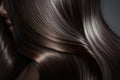 Beautiful healthy shiny hair texture with highlighted golden streaks. AI Generation Royalty Free Stock Photo