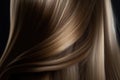 Beautiful healthy shiny hair texture with highlighted golden streaks. AI Generation Royalty Free Stock Photo