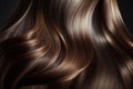 Beautiful healthy shiny hair texture with highlighted golden streaks. AI Generation Royalty Free Stock Photo